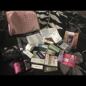 Ulta samples and cosmetic bag